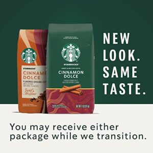 Starbucks Ground Coffee—Cinnamon Dolce Flavored Coffee—No Artificial Flavors—100% Arabica—6 bags (11 oz each)