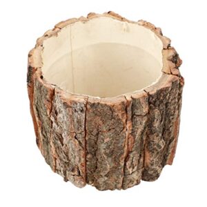 cabilock wood flower container bark flower pot small wooden bucket barrel planters rustic flower planters for indoor home decor small plants holder 8cm