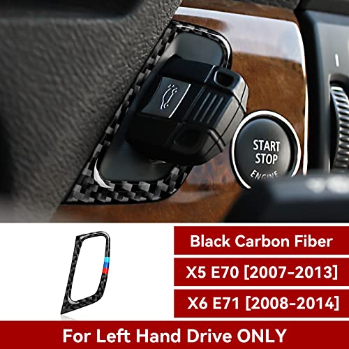 Car Key Frame Panel Cover Trim Carbon Fiber Sticker Decal fits for BMW X5 E70 X6 E71 2007 2008 2009 2010 2011 2012 2013 2014 Accessories