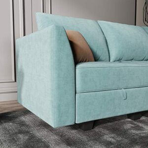 HONBAY Side Armrest Module for Modular Sofa Pair of Armrests for Sectional Modular Couch, Aqua Blue