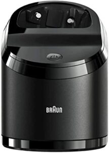 braun fast cleaning and blade lubricating clean and charge station for braun’s flex motiontec, s5 and cooltec shavers