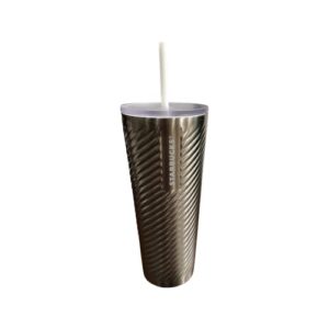 starbucks metallic ‘candy textured’ spiral ss tumbler 2022 christmas (silver)