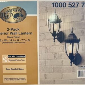 Outdoor Black Wall Lantern (2-Pack)