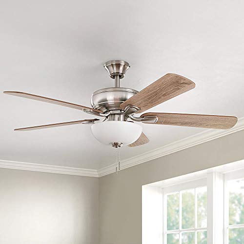 Hampton Bay Rothley II 52 in. Brushed Nickel LED Ceiling Fan with Light Kit