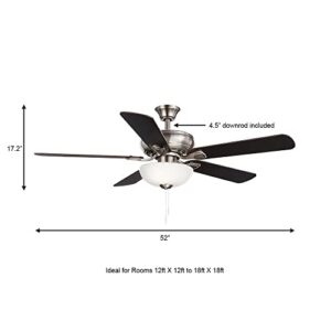 Hampton Bay Rothley II 52 in. Brushed Nickel LED Ceiling Fan with Light Kit