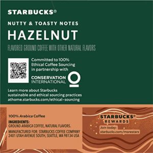 Starbucks Flavored Coffee K-Cup Pods, Hazelnut Flavored Coffee, Made without Artificial Flavors, Keurig Genuine K-Cup Pods, 10 CT K-Cups/Box (Pack of 2 Boxes)