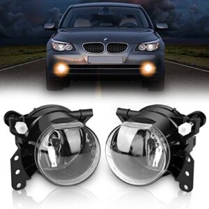 tangmige fog lights lamps assembly for 2003-2008 bmw 5 series( e60 e61, 525i 525xi 530i 530xi 545i 550i ) / 3 series( e46, 325ci 330ci convertible/coupe ), with bulbs 9006 12v 55w, 1 pair, clear lens