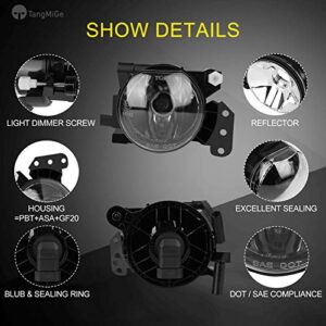 TangMiGe Fog Lights Lamps Assembly for 2003-2008 BMW 5 Series( E60 E61, 525i 525xi 530i 530xi 545i 550i ) / 3 Series( E46, 325Ci 330Ci Convertible/Coupe ), with Bulbs 9006 12V 55W, 1 Pair, Clear Lens