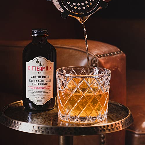 Bittermilk No.1 Bourbon Barrel Aged Old Fashioned Mix - All Natural Handcrafted Cocktail Mixer - Old Fashioned Syrup - More Complex than Bitters & Simple Syrup