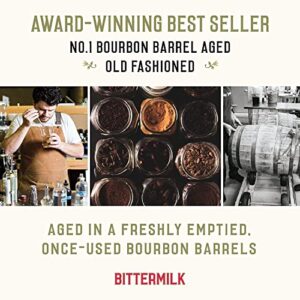 Bittermilk No.1 Bourbon Barrel Aged Old Fashioned Mix - All Natural Handcrafted Cocktail Mixer - Old Fashioned Syrup - More Complex than Bitters & Simple Syrup