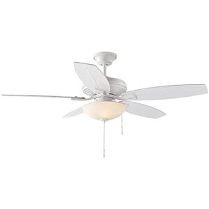 north pond 52 in. led outdoor matte white ceiling fan with light