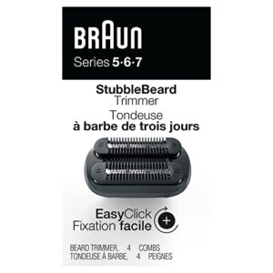 Braun EasyClick Stubble Beard Trimmer Attachment for Series 5, 6 and 7 Electric Shaver 5018s, 5020s, 6075cc, 7071cc, 7075cc, 7085cc, 7020s, 5050cs, 6020s, 6072cc, 7027cs
