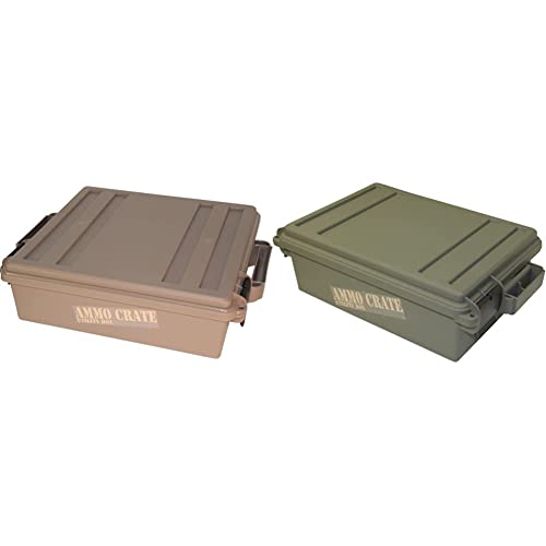 MTM ACR5-72 ACR5 Ammo Crate Utility Box, Brown, Medium&MTM ACR4-18 Ammo Crate Utility Box,Green,Medium