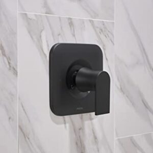 Moen Genta LX Matte Black Pressure-Balancing Modern Shower Trim, Bathroom Shower Lever Handle with Escutcheon, (Posi-Temp Valve Required), T2471BL