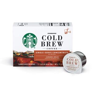 starbucks cold brew coffee caramel dolce flavored single-serve coffee concentrate pods 6 count (pack of 6)
