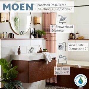 Moen Brantford Oil Rubbed Bronze Posi-Temp Tub and Shower Trim Kit, including 8-Inch Eco-Performance Rainshower, Valve Required, T2253EPORB