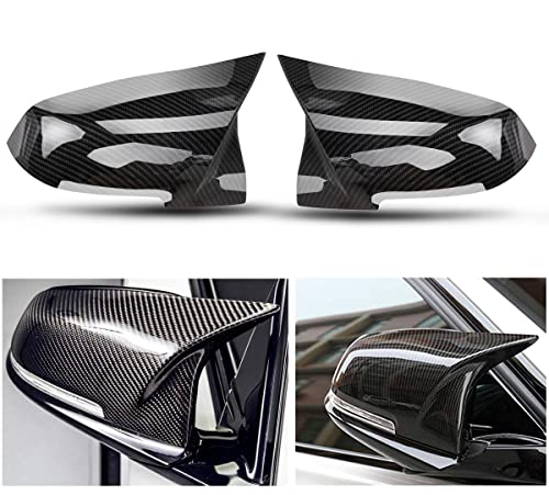 Door Rearview Mirror Cover Cap Carbon Fiber Replacement for BMW F20 F22 F30 F31 F32 F33 F36 F87 M2 X1 E84 328i 330i 335i 428i 435i (2PCS)