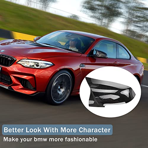 Door Rearview Mirror Cover Cap Carbon Fiber Replacement for BMW F20 F22 F30 F31 F32 F33 F36 F87 M2 X1 E84 328i 330i 335i 428i 435i (2PCS)