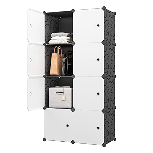 KOUSI Large Cube Storage -14"x18" Depth (8 Cubes) Organizer Shelves Clothes Dresser Closet Storage Organizer Cabinet Shelving Bookshelf Toy Organizer