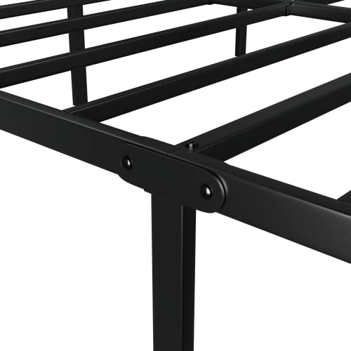 BetLife Full Size Bed Frame with Stronger Steel Slat Support/Upgrade 16 Inch High Non- Slip Platform Bed/Noise Free/No Box Spring Needed/Black