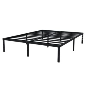 BetLife Full Size Bed Frame with Stronger Steel Slat Support/Upgrade 16 Inch High Non- Slip Platform Bed/Noise Free/No Box Spring Needed/Black