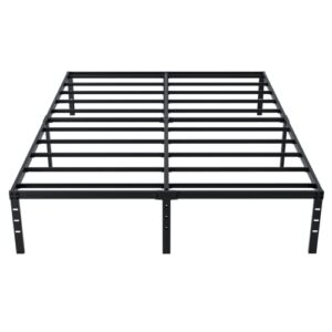 BetLife Full Size Bed Frame with Stronger Steel Slat Support/Upgrade 16 Inch High Non- Slip Platform Bed/Noise Free/No Box Spring Needed/Black