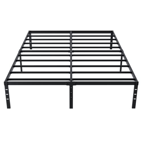 BetLife Full Size Bed Frame with Stronger Steel Slat Support/Upgrade 16 Inch High Non- Slip Platform Bed/Noise Free/No Box Spring Needed/Black