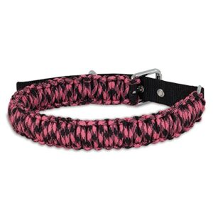 petmate aspen pet paracord dog collar, medium/1′ by 18-22′, pink widow
