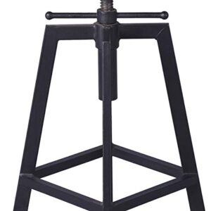 Diwhy Industrial Bar Stool Wood Metal Bar Stool,Adjustable Height Swivel Counter Height Bar Chair with Backrest,Black,Fully Welded Set of 2 (Brown Wooden Top with Wooden Backrest)