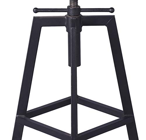 Diwhy Industrial Bar Stool Wood Metal Bar Stool,Adjustable Height Swivel Counter Height Bar Chair with Backrest,Black,Fully Welded Set of 2 (Brown Wooden Top with Wooden Backrest)