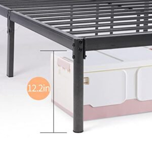 Noillats Metal Platform Twin Bed Frame, 14" Reinforced Platform Bed Frame, No Box Spring Needed, Metal Bed Frame with Storage