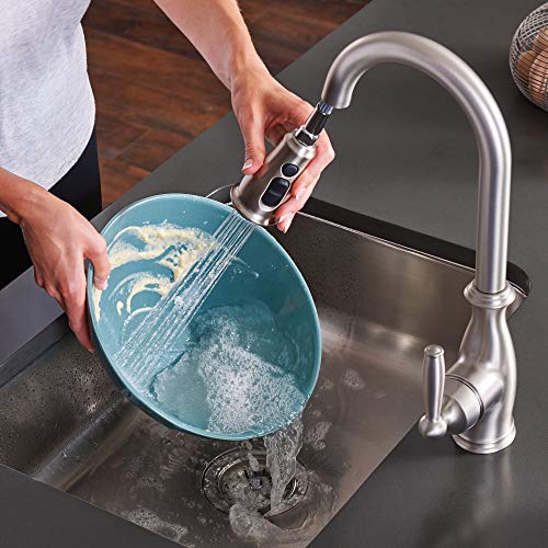 Moen Brantford Spot Resist Stainless One-Handle Pulldown Kitchen Faucet Featuring Power Boost and Reflex, 7185SRS