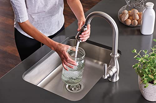 Moen Brantford Spot Resist Stainless One-Handle Pulldown Kitchen Faucet Featuring Power Boost and Reflex, 7185SRS