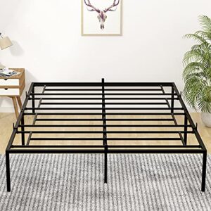 coucheta bed frame with storage 13 inch metal platform bed frame with steel slat support no box spring needed heavy duty full size bed frame mattress foundation easy to assemble (full)