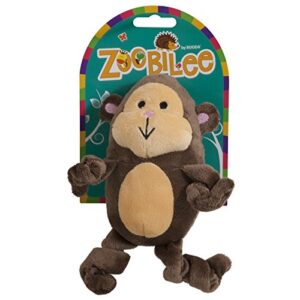 ZOOBILEE Petmate Stretchies Monkey Dog Toy, Medium, Brown