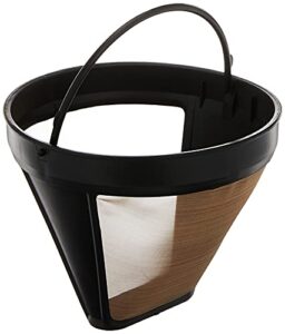 braun gold tone permanent coffee filter, reusable #4 cone shaped, no paper filter needed, fits coffee makers series 7 & series 9, brsc002 ,black
