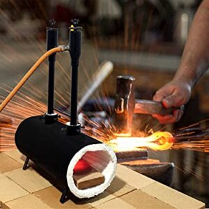 Double Burner Propane Forge Oval Knife Making Blacksmith Gas Forge Farrier Furnace