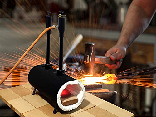 Double Burner Propane Forge Oval Knife Making Blacksmith Gas Forge Farrier Furnace