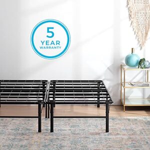 Linenspa 14 Inch Folding Metal Platform Bed Frame - 13 Inches of Clearance - Tons of Under Bed Storage - Heavy Duty Construction - 5 Minute Assembly - Twin