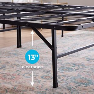 Linenspa 14 Inch Folding Metal Platform Bed Frame - 13 Inches of Clearance - Tons of Under Bed Storage - Heavy Duty Construction - 5 Minute Assembly - Twin