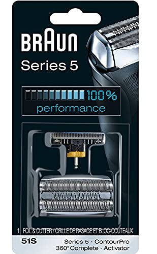 BRAUN 51S 8000 Series 5 360 Complete Activator ContourPro Shaver Foil & Cutter Head Replacement Pack, 2 Count