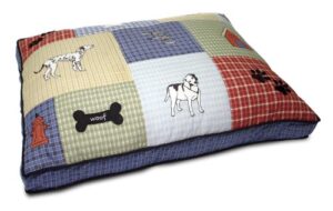 petmate quilted applique dog bed, classic dog motif, large grand, 27″ x 36″, multicolored- designs may vary