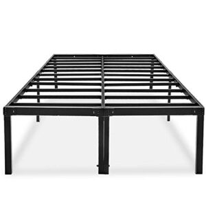 haageep 18 inch queen bed frame no box spring needed high platform bedframes with storage size black metal