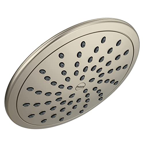 Moen 8-Inch Fixed Single Function Brushed Nickel Round Rainshower Showerhead, 6345BN