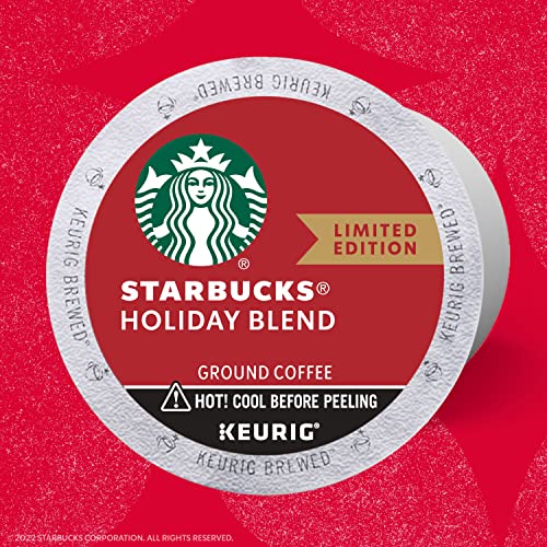 Starbucks Holiday Blend Medium Roast Coffee Single-Cup Coffee for Keurig Brewers, Herbal & Sweet Maple Notes, 10 Count (Pack of 6)