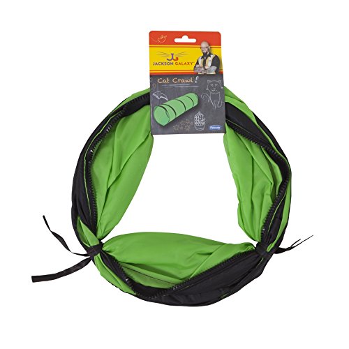 Petmate Jackson Galaxy Cat Crawl Solid Tunnel, Green/Orange