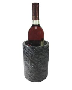 marble wine cooler，suitable for wine barrels or champagne cooler 750 ml bottles, ideal gift for wine enthusiasts（black）