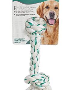 Petmate Aspen/Booda Corporation DBX52302 Fresh and Floss 2-Knot Spearmint Toy for Pets, Medium