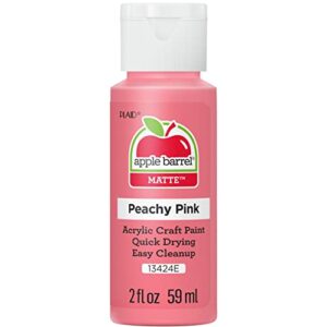 apple barrel acrylic paint, peachy pink 2 fl oz classic matte acrylic paint for easy to apply diy arts and crafts, art supplies with a matte finish