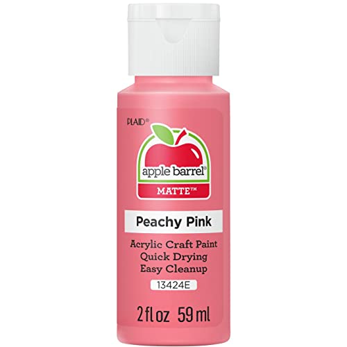 Apple Barrel Acrylic Paint, Peachy Pink 2 fl oz Classic Matte Acrylic Paint For Easy To Apply DIY Arts And Crafts, Art Supplies With A Matte Finish